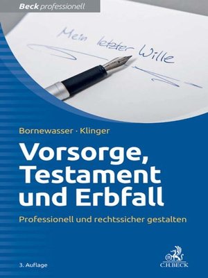 cover image of Vorsorge, Testament und Erbfall